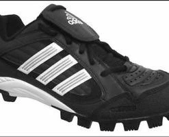 New Adidas Triple Star 6 Low J Baseball Shoes Molded Cleats Black/White Kids 2