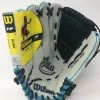 New Wilson Aura Game Ready Fastpitch Softball Gloves, Ivory/Blue/Black 12" LHT -Apparel Sales Store 2020 01 10 2008.14.00