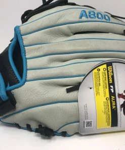 New Wilson Aura Game Ready Fastpitch Softball Gloves, Ivory/Blue/Black 12" LHT -Apparel Sales Store 2020 01 10 2008.14.13