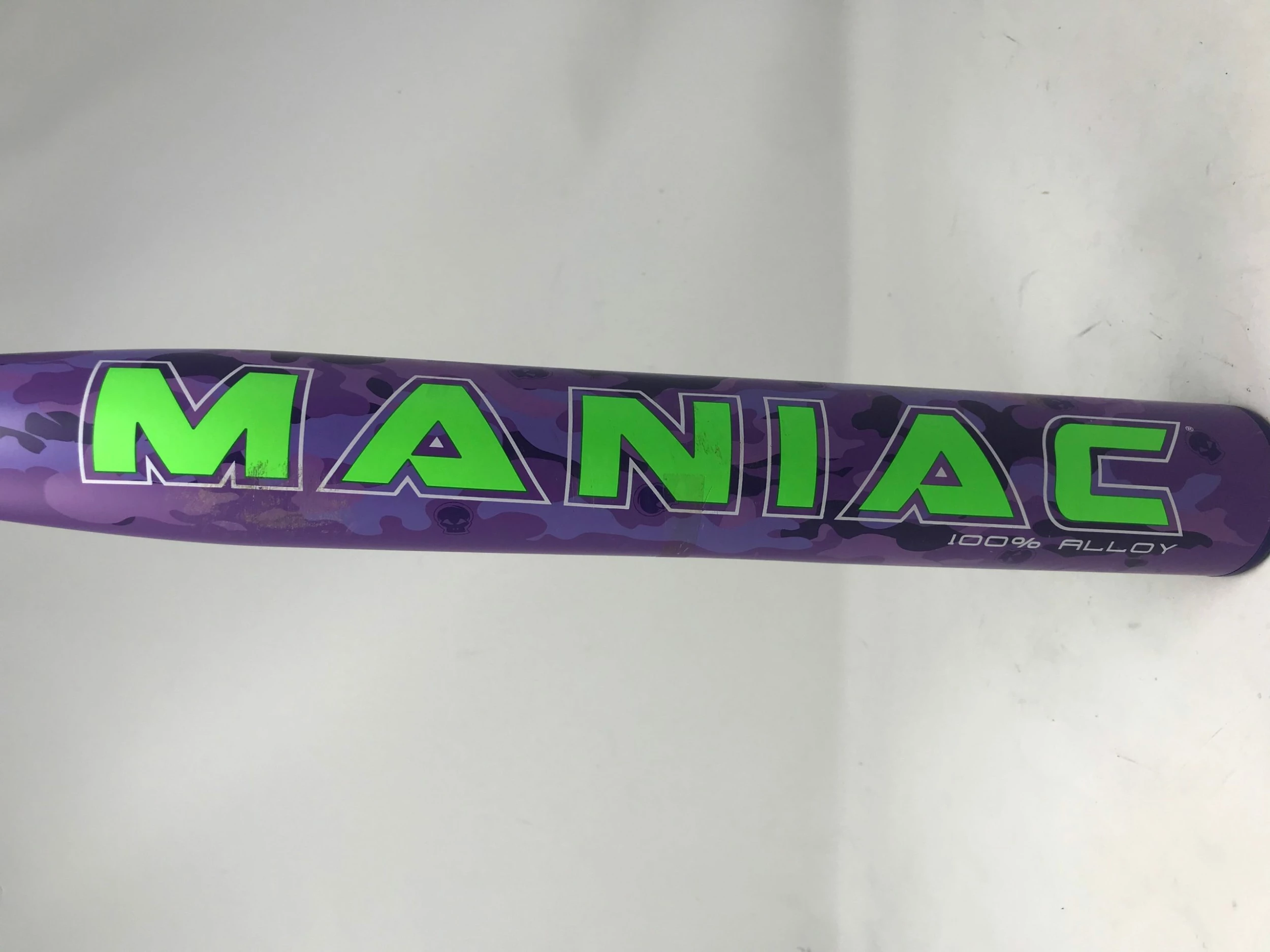 Used Miken Maniac ASA/USSSA Slow Pitch Softball Bat 2019 34/26 Purple/Green 3 Used Miken Maniac ASA/USSSA Slow Pitch Softball Bat 2019 34/26 Purple/Green