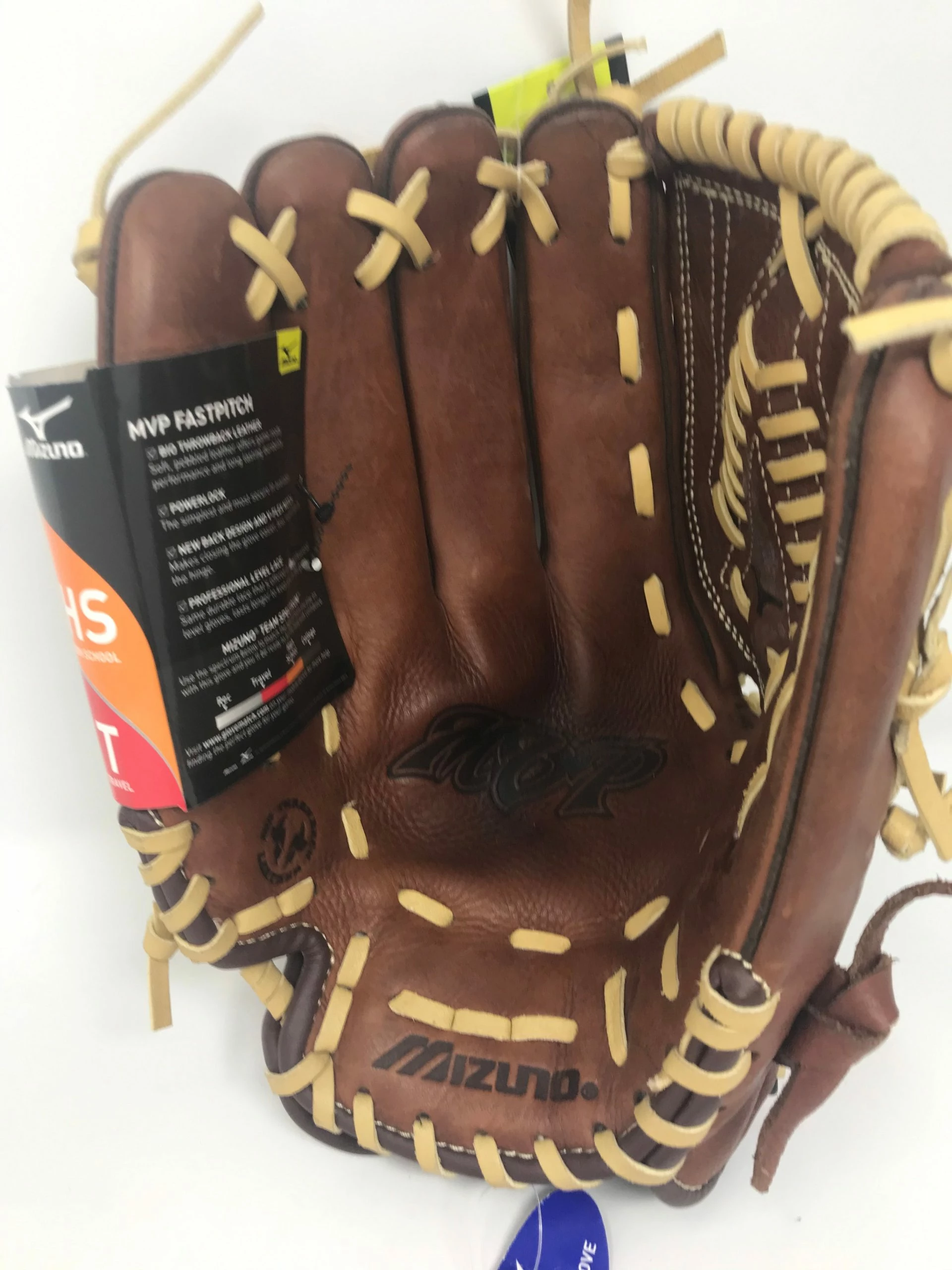 New Mizuno MVP Prime GMVP1200F2 12" Fastpitch Softball Glove Brown/Tan LHT LEFTY 3 New Mizuno MVP Prime GMVP1200F2 12" Fastpitch Softball Glove Brown/Tan LHT LEFTY