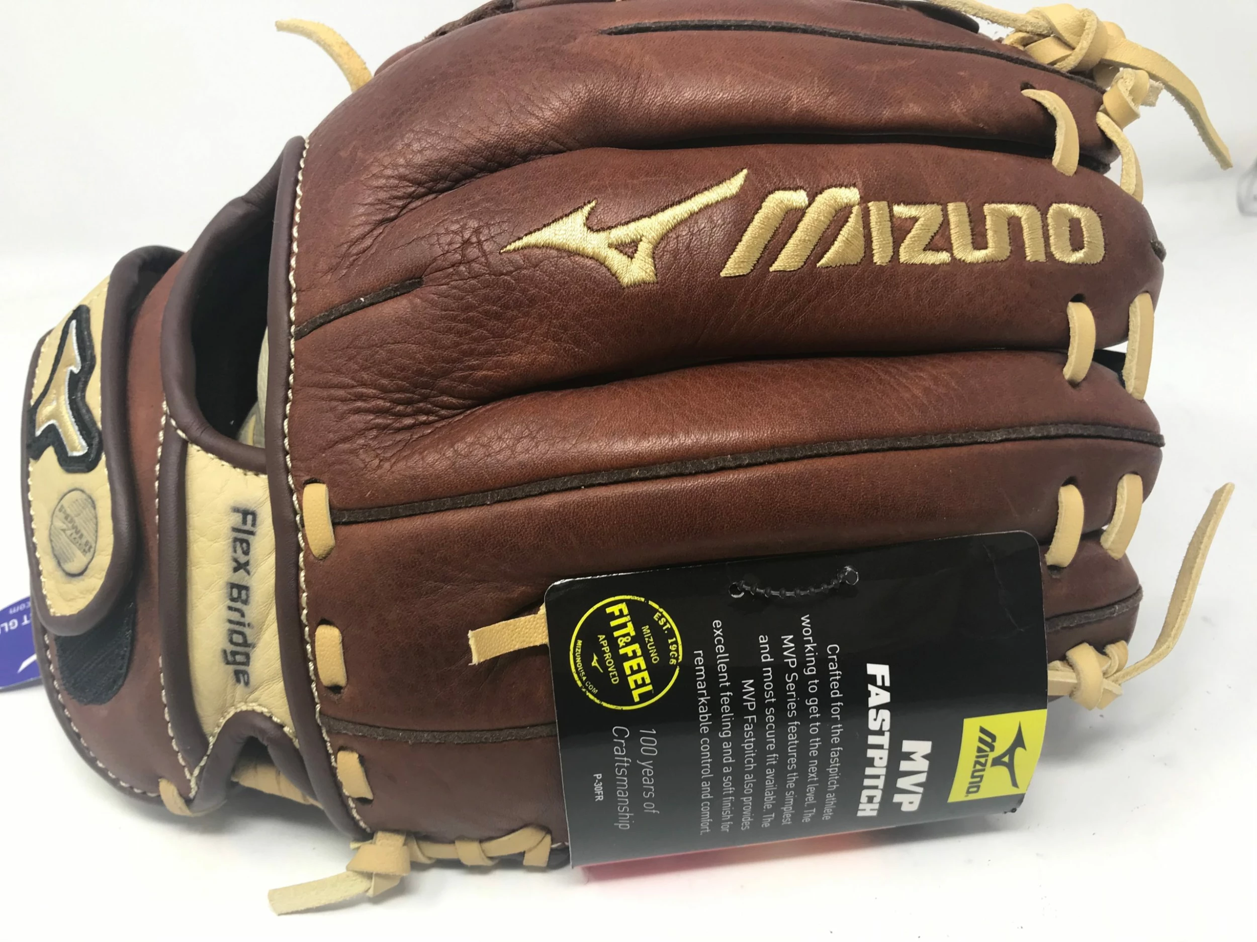 New Mizuno MVP Prime GMVP1200F2 12" Fastpitch Softball Glove Brown/Tan LHT LEFTY 5 New Mizuno MVP Prime GMVP1200F2 12" Fastpitch Softball Glove Brown/Tan LHT LEFTY - Image 3