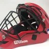 Used Wilson Catcher's Helmet Youth Red/Black Baseball/Softball Large/X-Large -Apparel Sales Store 2021 10 27 2014.50.00