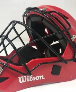 Used Wilson Catcher's Helmet Youth Red/Black Baseball/Softball Large/X-Large