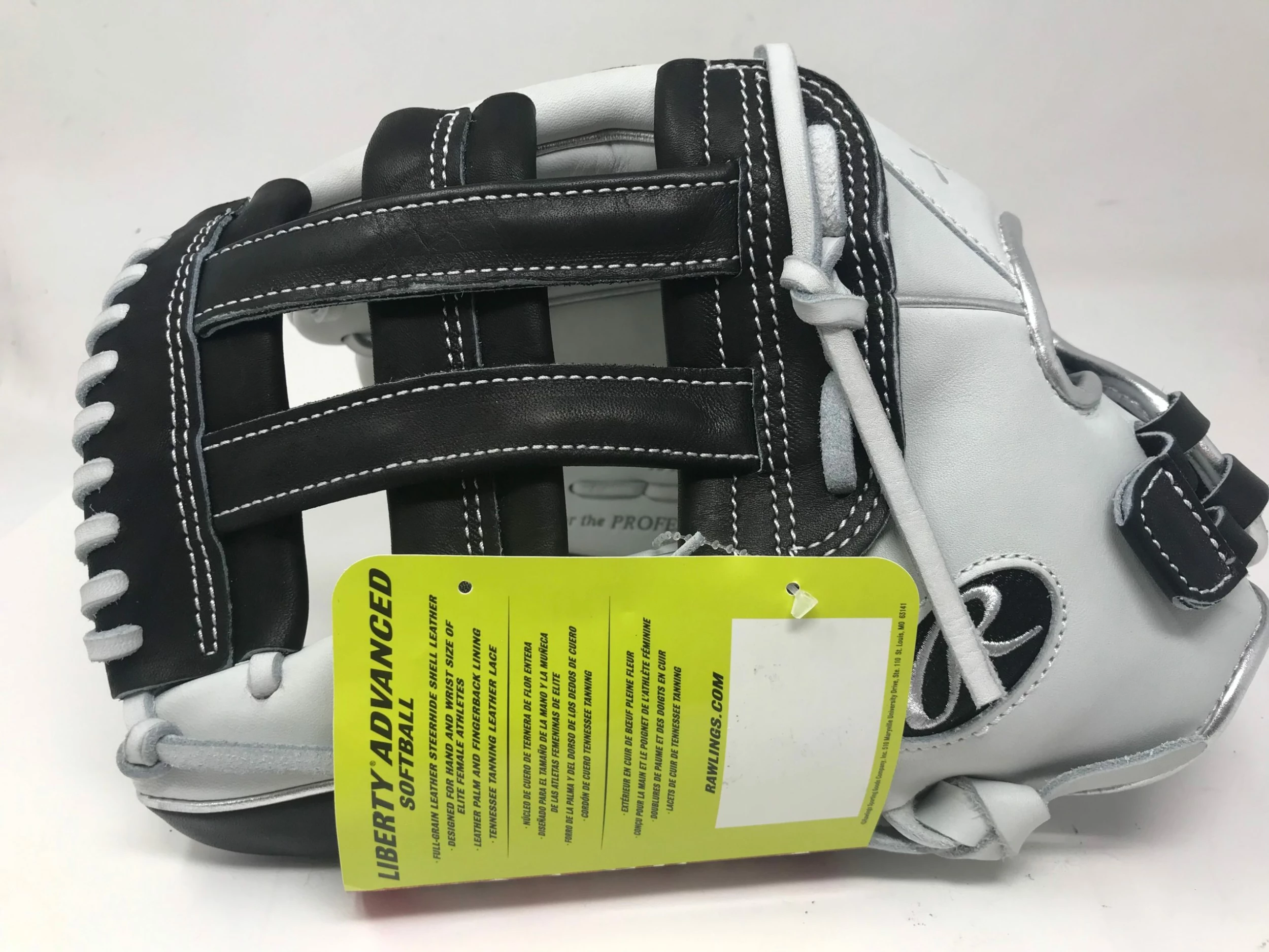 New Rawlings Liberty Advanced 13" LHT RLA130-6BP Fastpitch Softball Glove Wht/Blk 4 New Rawlings Liberty Advanced 13" LHT RLA130-6BP Fastpitch Softball Glove Wht/Blk - Image 2