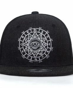 Qian 2018 Fashion Harajuku Men Womens Casual Snapbacks Black Grey Eye Embroidery Cap Hip Hop Hats Baseball Caps Garros