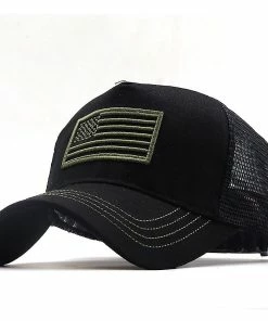 Qian Camouflage Usa Flag Mesh Baseball Cap For Men Women Cotton Snapback Hat Unisex America Embroidery Hip Hop Caps Gorras Casquette