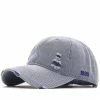 Qian Simple Candy Colors Snapback Women's Distressed Hole Embroidery Baseball Cap For Men Female Outdoor Leisure Cowboy Hat