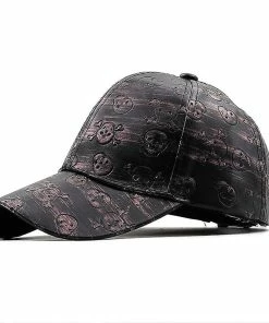 Qian Pu Leather Autumn Winter Baseball Cap Letters Embossed European American Fashion Wild Hats Men Outdoor Fishing Caps Dad Hat