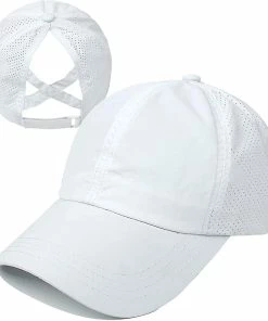 Unbranded Womens Criss Cross Ponytail Baseball Cap Adjustable High Messy Bun Ponycap Quick Drying Hat