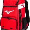 New Mizuno Organizer 21 Backpack Baseball/Softball Red/White 4 Bat Sleeves
