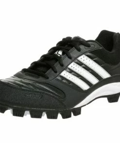 New Adidas Triple Star 6 Low Baseball Shoes Molded Cleats Black/ White Kids 6.5