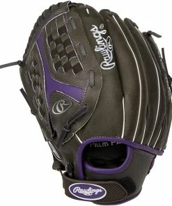 New Rawlings Storm Youth Fastpitch Softball Glove 12 Inch LHT Black/Purple