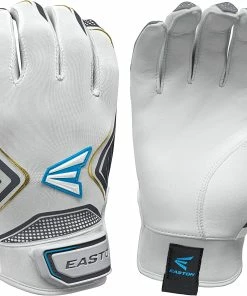 New Easton Ghost Fastpitch Softball Batting Gloves Adult Large White/Gold/Blue