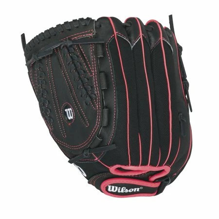 New Wilson Flash A04LF1612 12" Fastpitch Softball LHT Black/Pnk Glove 3 New Wilson Flash A04LF1612 12" Fastpitch Softball LHT Black/Pnk Glove
