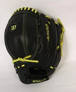 New Wilson A500 A0502FP115 Mitt LHT 11.5" Fastpitch Softball Glove Black/Yellow