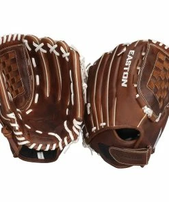 New Easton ECGFP1250 Fastpitch Softball Glove Brown/White Laces RHT Adult